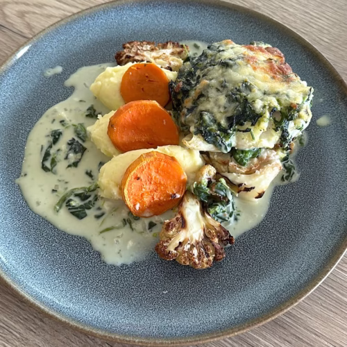 Filé de Merluza Gratinado com Espinafre e Parmesão no forno chef silvio forech