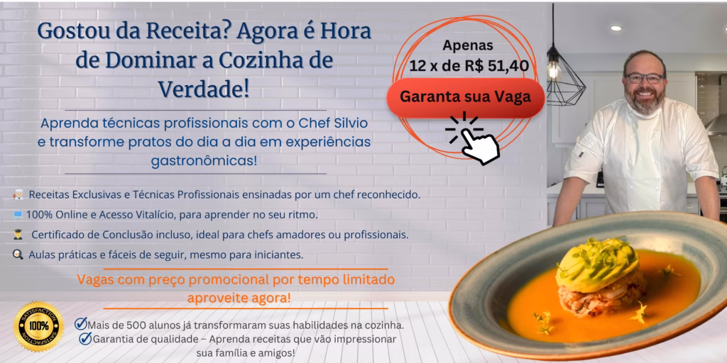 Curso online de gastronomia com o Chef Silvio – Aprenda pratos profissionais com acesso vitalício