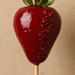 Morango do amor com cobertura caramelizada brilhante, por chef silvio forech